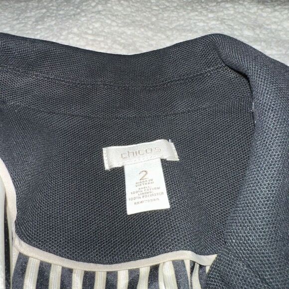 Chicos Women’s Solid Black Blazer Jacket Size 2 (Large) - Picture 7 of 11